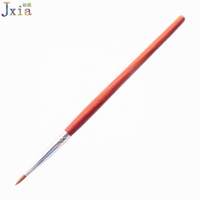 Jiexia Wholesale  Rose Wood Handle Aritist Sable Brush Round Acrylic Nail Brush 100% kolinsky Hair