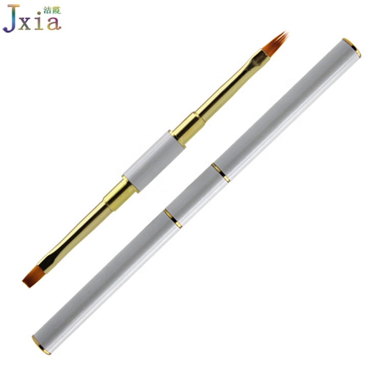 Wholesale Double End White Color Manicure Tools Naisl Ombre Painting Flat UV Gel Supplies Brush