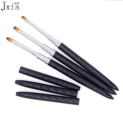 2019 Factory Wholesales Oem Logo Acrylic Uv Gel Nail Art Flat Suqaure Oblique Oval Painting Pen Brush