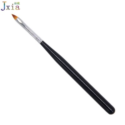 Jiexia Custom Printed Black Wood Handle Nail Art Pen Brush 3D Cat Tongue Sculpture Nail Brush