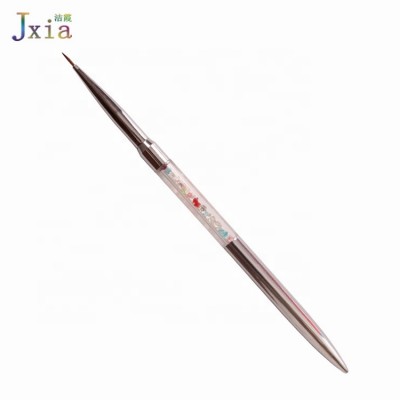 Jiexia Dark Brown Nylon Hair Crystals Nail Art Line Painting Brush