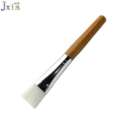 Hot Sell Custom LogoFical Makeup Tool  White Nylon Hair Bamboo Handle Mini Face Mask Brush