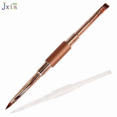 Fashion Makeup Tool Metal Handle Support Private Label Double Side Eyebrow Brush Oval Lip Brush